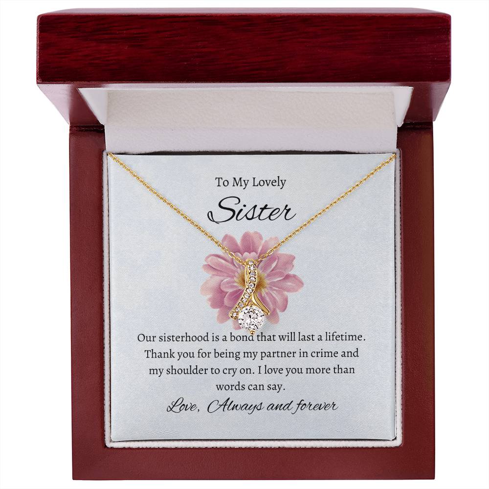 To My Beautiful Sister – Alluring Beauty Necklace | A Timeless Gift in Stunning Gold Tones