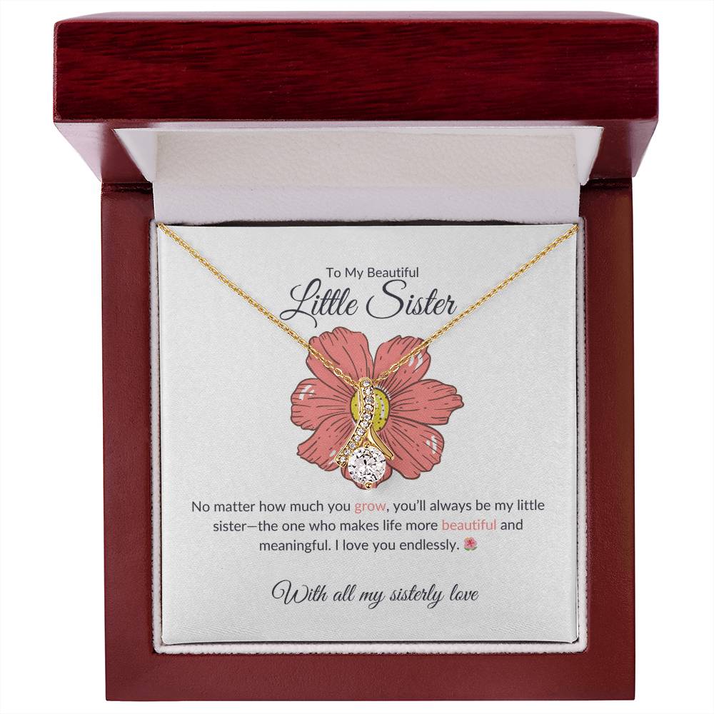 To My Gorgeous Little Sister – Alluring Beauty Necklace | A Charming Gift For Little Sister