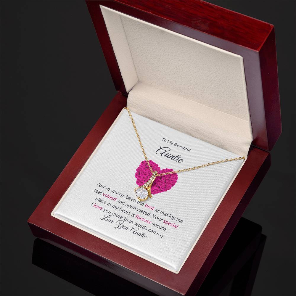 To My Aunt Necklace – Stunning Beauty Necklace | A Grateful Gift in Yellow & White Gold Variants - SOUVMOUR