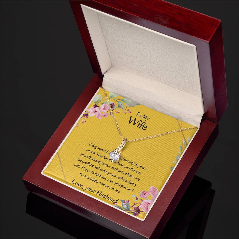To My Wife, My Wonderful Partner - Alluring Beauty Necklace Gift for Wife