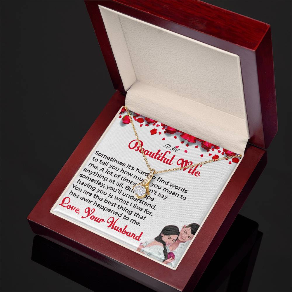 To My Beautiful Wife - Stunning Alluring Beauty Necklace Gift for Wife | Necklace For Her