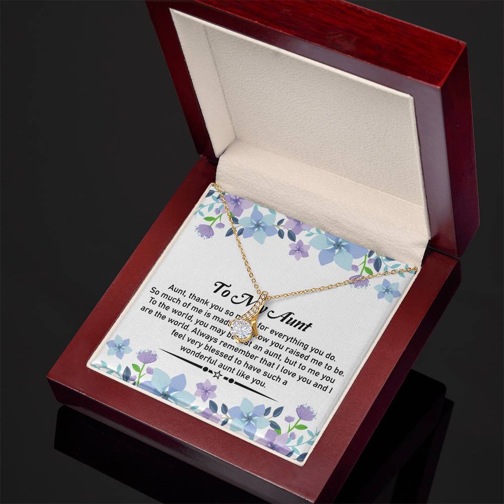 To My Special Aunt Necklace – Beautiful Jewelry | Heartfelt Message Gift in Yellow & White Gold Options - SOUVMOUR