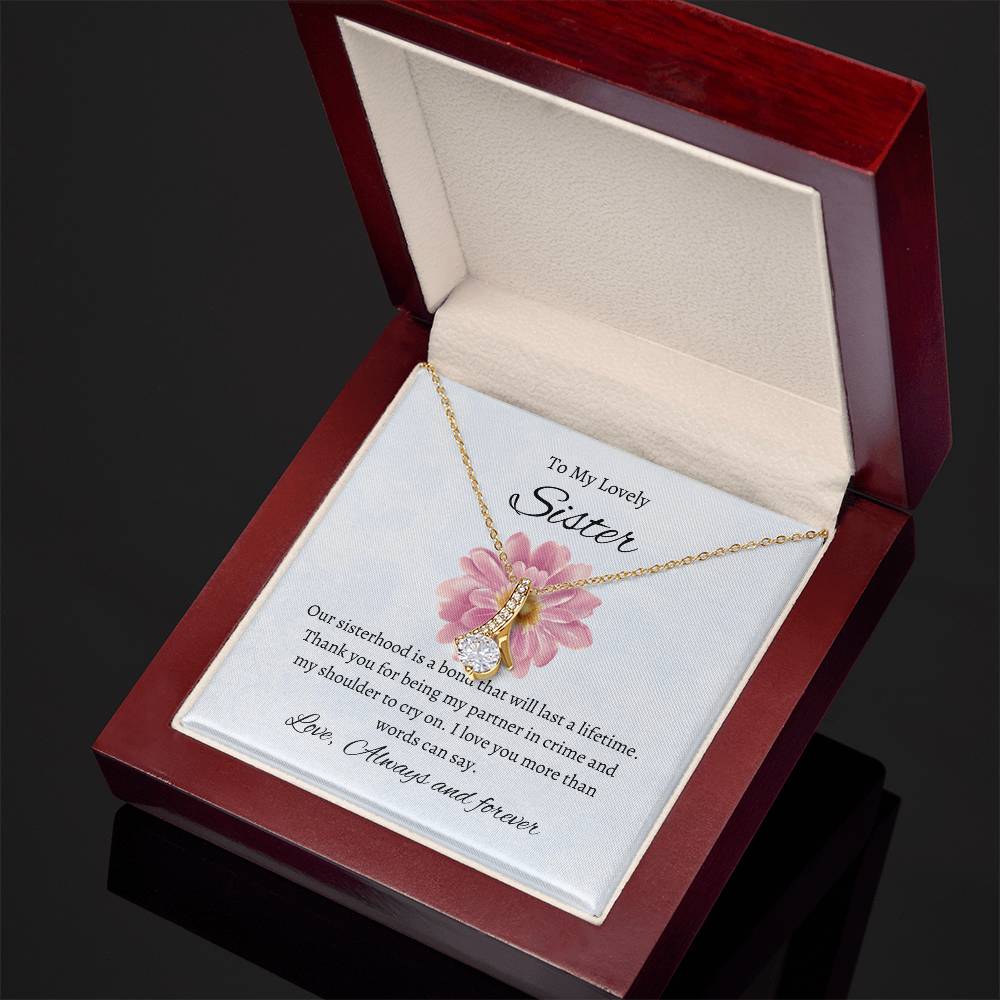 To My Beautiful Sister – Alluring Beauty Necklace | A Timeless Gift in Stunning Gold Tones