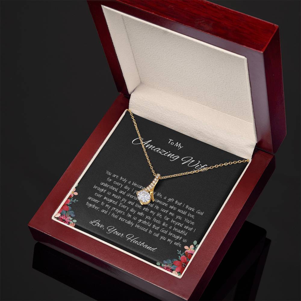 To My Amazing Wife - Treasured Beauty Necklace Gift