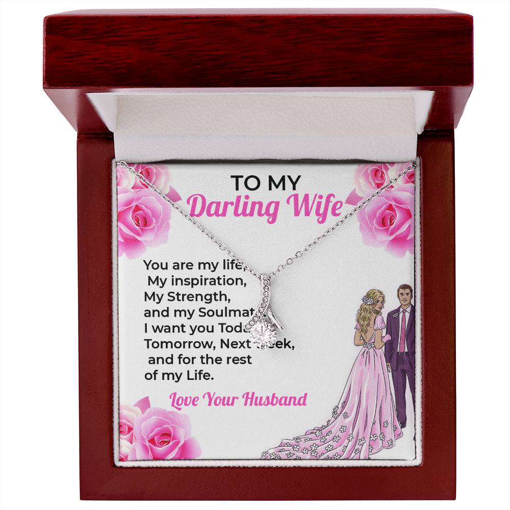 To My Darling Wife, My Life - Alluring Beauty Necklace Gift for Wife