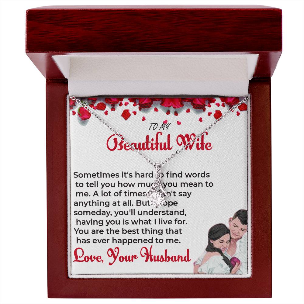 To My Beautiful Wife - Stunning Alluring Beauty Necklace Gift for Wife | Necklace For Her