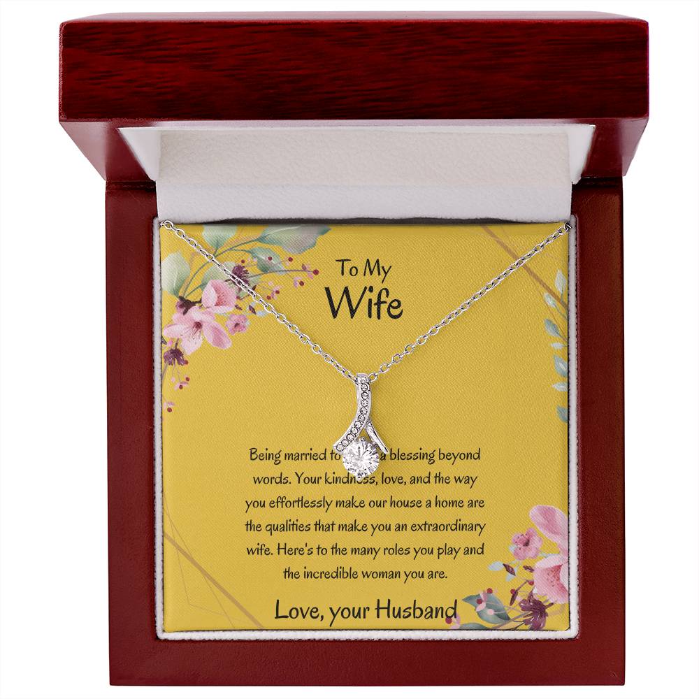 To My Wife, My Wonderful Partner - Alluring Beauty Necklace Gift for Wife