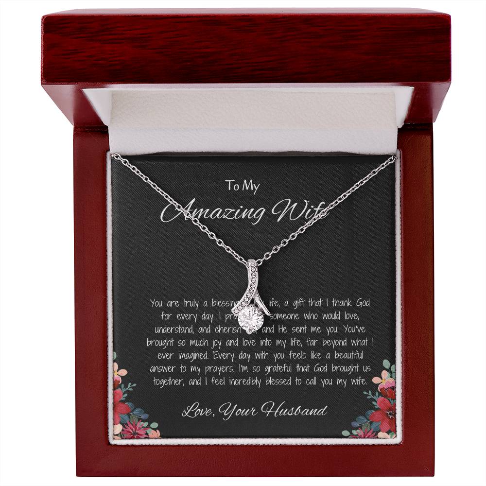 To My Amazing Wife - Treasured Beauty Necklace Gift