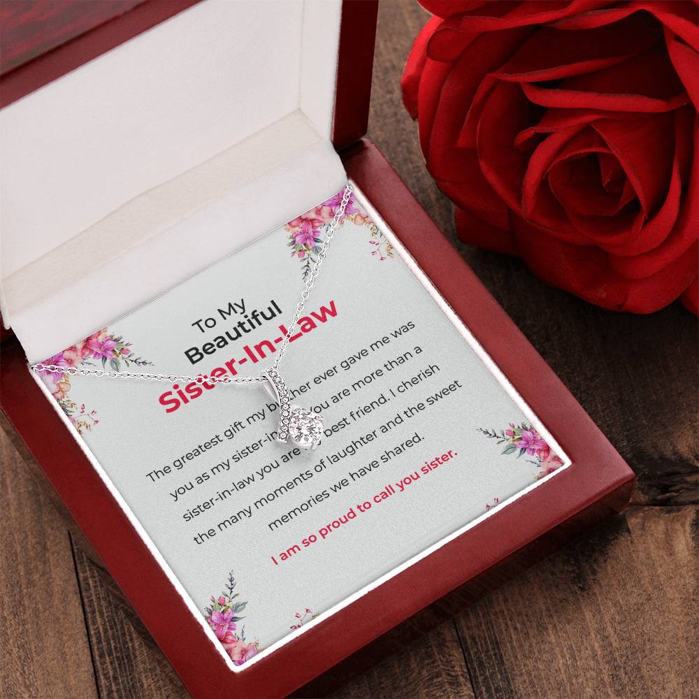 To My Beautiful Sister-in-law Necklace | Eternal Beauty Necklace | Sister-in-Law Gift