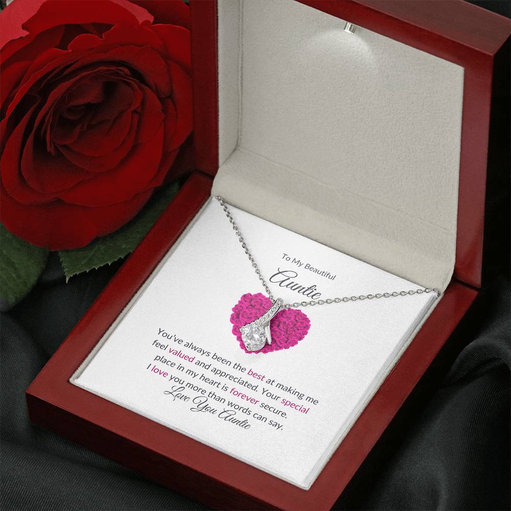 To My Aunt Necklace – Stunning Beauty Necklace | A Grateful Gift in Yellow & White Gold Variants - SOUVMOUR