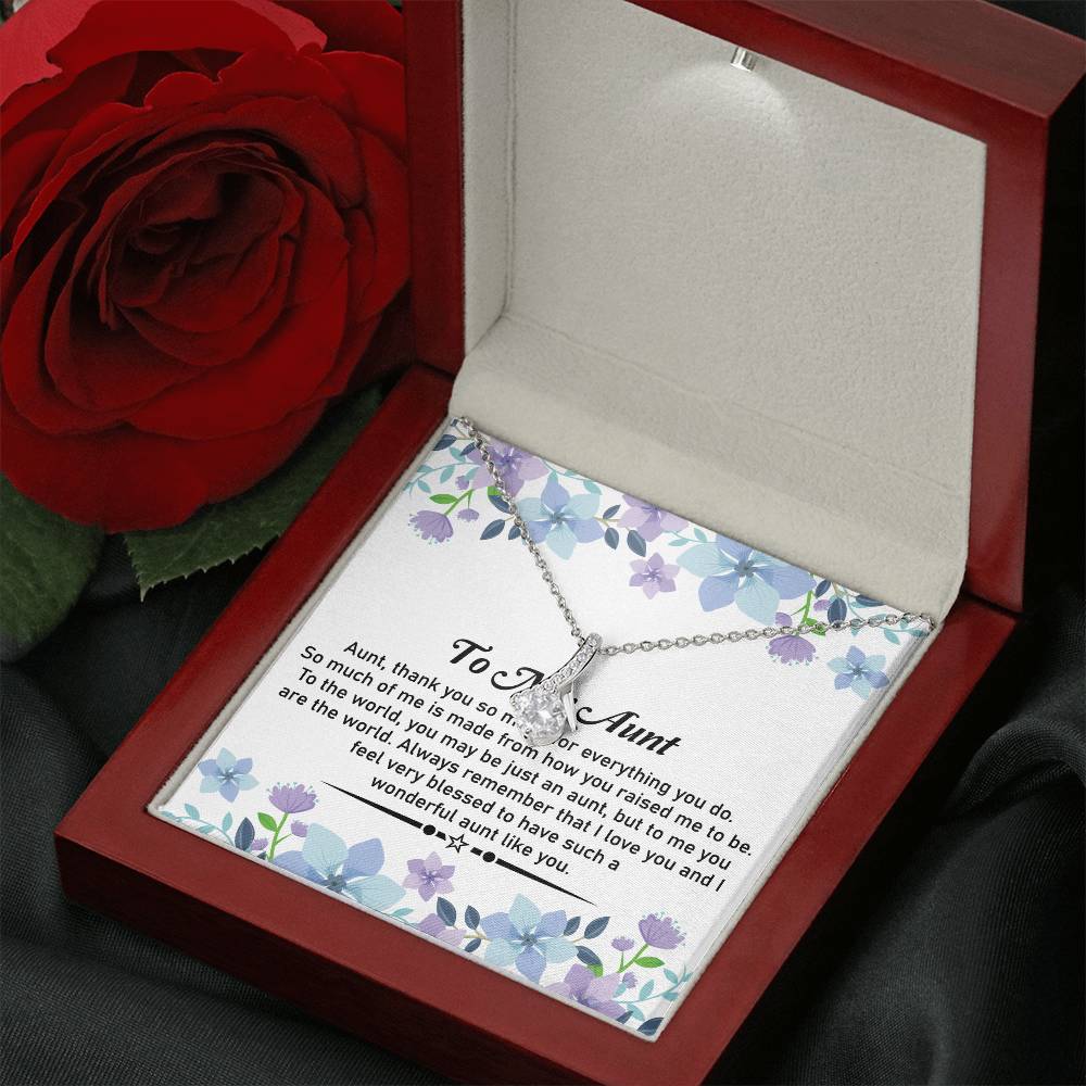 To My Special Aunt Necklace – Beautiful Jewelry | Heartfelt Message Gift in Yellow & White Gold Options - SOUVMOUR