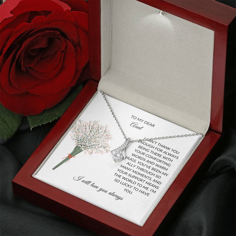 To My Dear Aunt Necklace – Classic Beauty Necklace | Necklace Gift in Yellow & White Gold Variants - SOUVMOUR