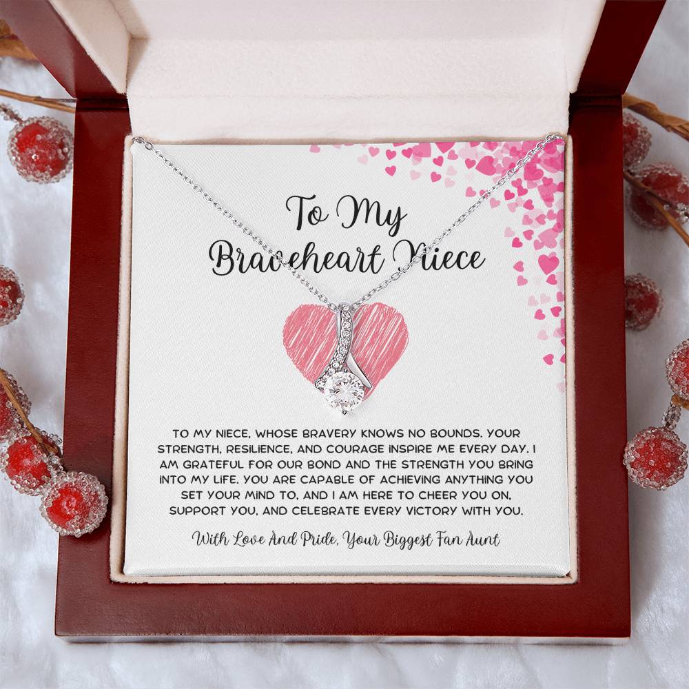 To My Braveheart Niece - From Aunt to Niece Alluring Beauty Necklace - SOUVMOUR