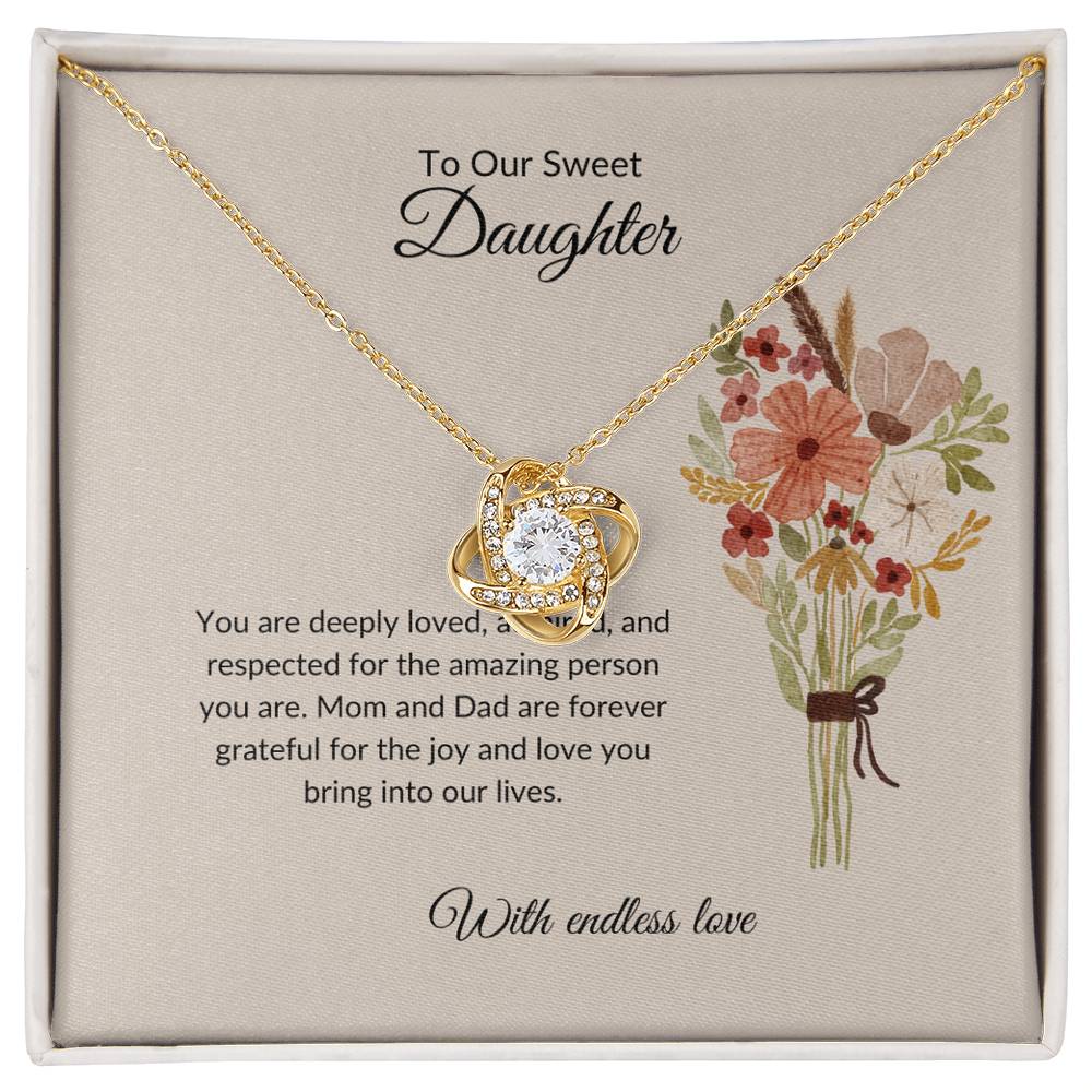 To My Sweet Daughter - Love Knot Necklace | A Timeless Gift For Daughter