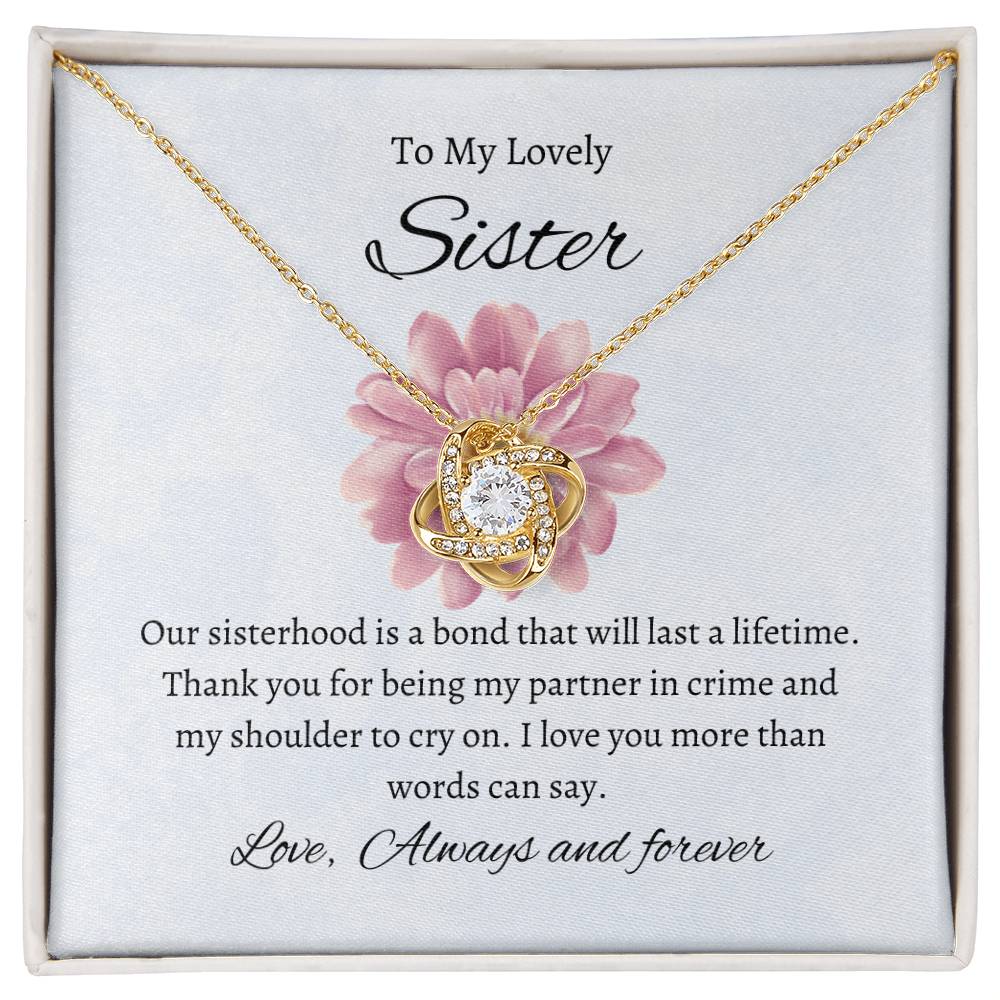 To My Beautiful Sister – Love Knot Necklace | Meaningful Gift For Sister