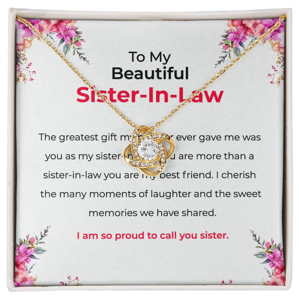 To My Beautiful Sister-in-law Necklace | Love Knot Necklace | Sister-in-Law Gift