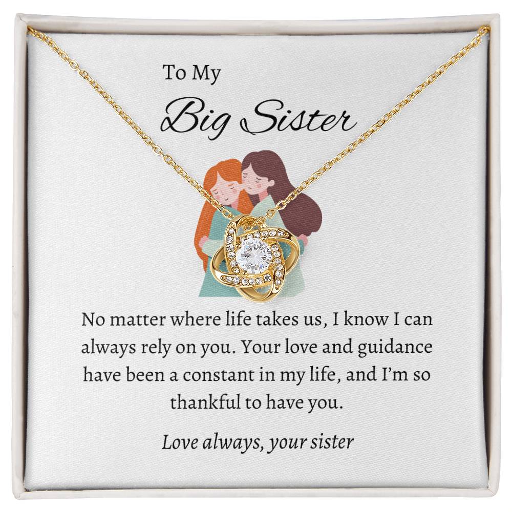 For My Wonderful Big Sister – Love Knot Necklace | A Stunning Symbol of Love
