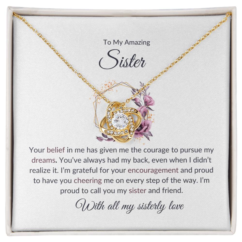 To My Remarkable Sister – Love Knot Necklace | A Beautifully Crafted Gift For Sister