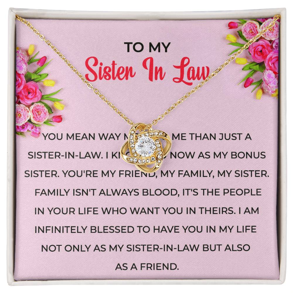 To My Sister-in-law Necklace | Love Knot Necklace | Sister-in-Law Gift