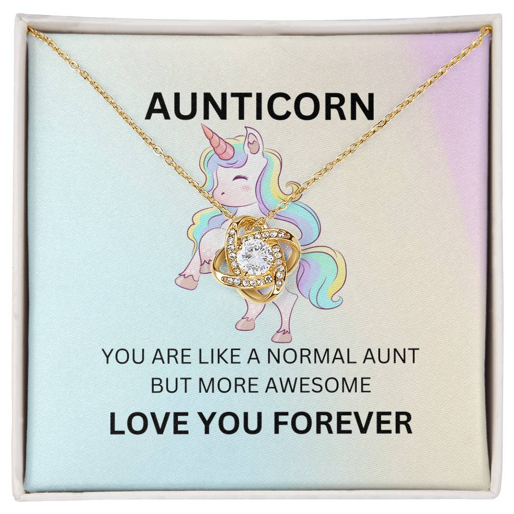To My Aunticorn – Fun Love Knot Necklace | Unique Jewelry For Showing Love and Appreciation - SOUVMOUR
