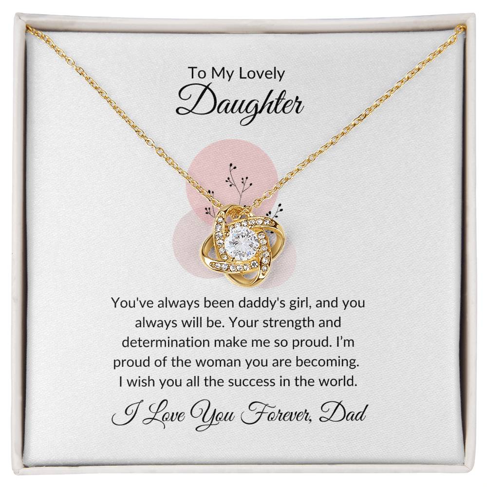 To My Lovely Daughter - Love Knot Necklace | Perfect Gift For Infinite Love and Connection
