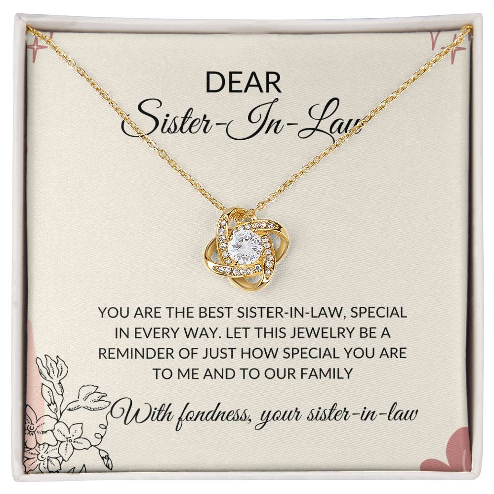 To My Dear Sister-in-law Necklace | Love Knot Necklace | Sister-in-Law Gift