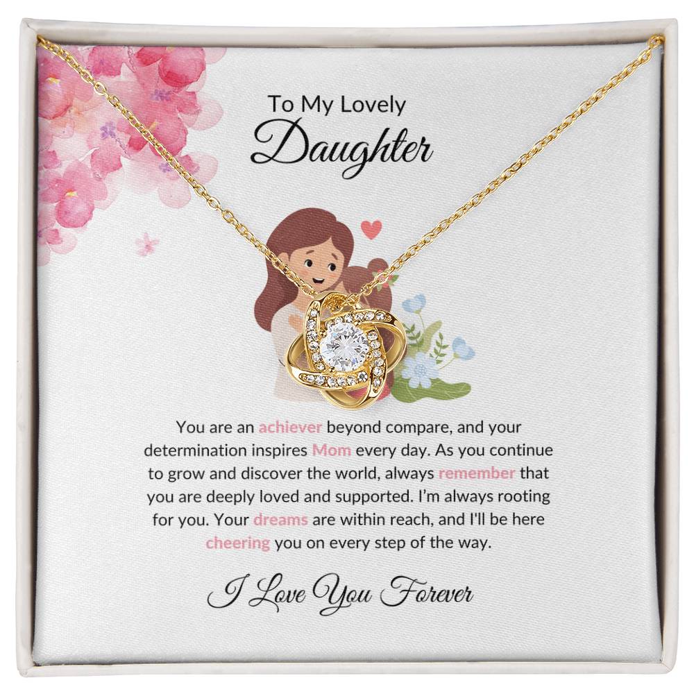 To My Beautiful & Lovely Daughter - Love Knot Necklace For Daughter