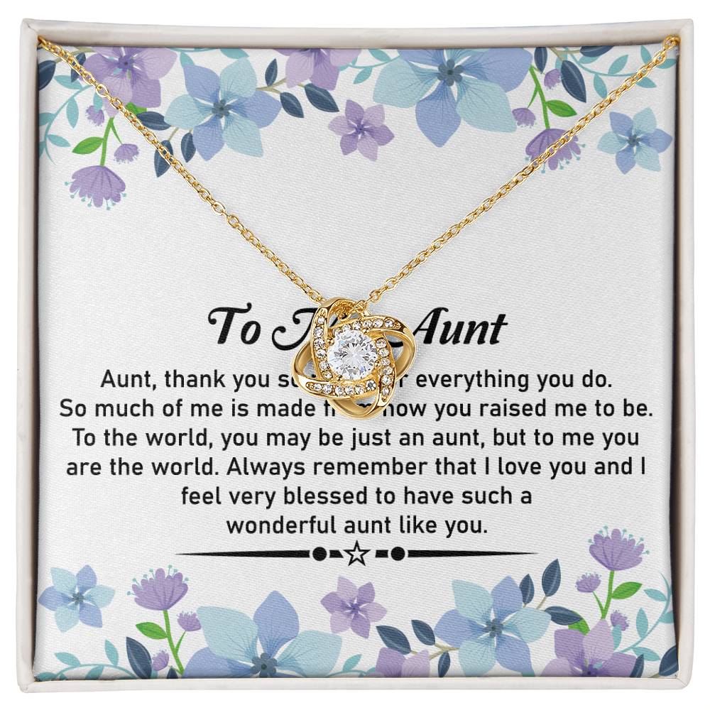 To My Beautiful Aunt Necklace – Elegant Love Knot Jewelry | A Perfect Gift For Expressing Love and Gratitude - SOUVMOUR