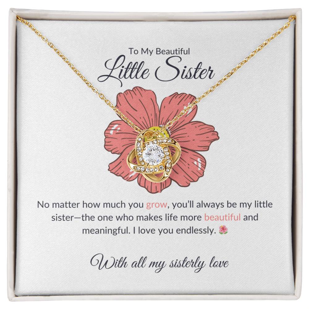 To My Gorgeous Little Sister – Love Knot Necklace | A Charming Necklace Gift For Little Sister