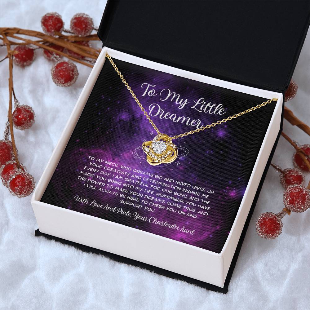 To My Little Dreamer - From Aunt to Niece Love Knot Necklace - SOUVMOUR