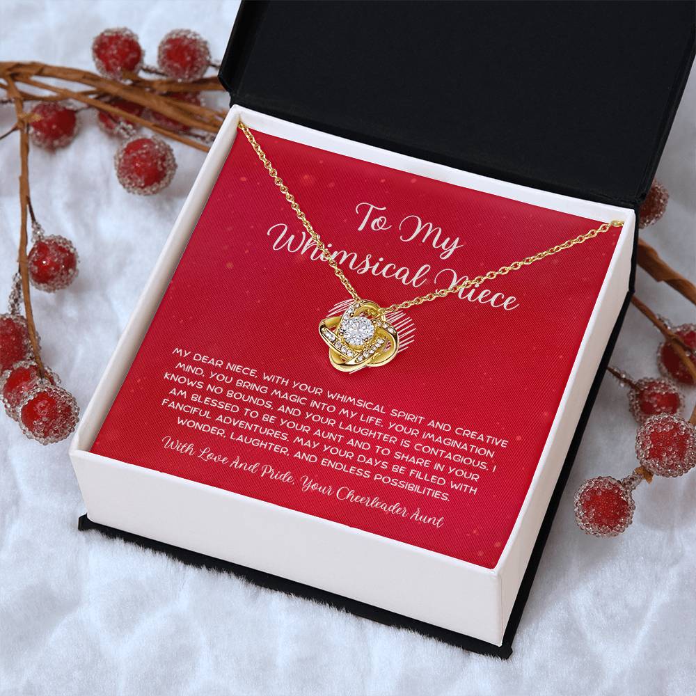 To My Whimsical Niece - From Aunt to Niece Love Knot Necklace - SOUVMOUR