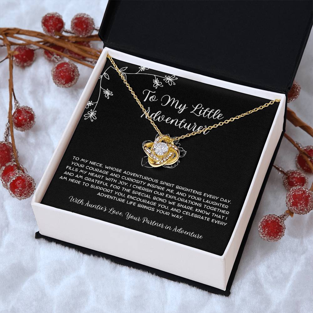 To My Little Adventurer - From Aunt to Niece Love Knot Necklace - SOUVMOUR