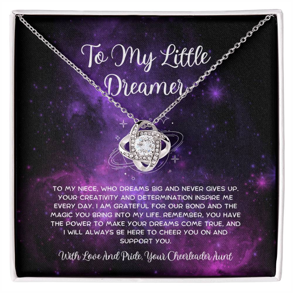 To My Little Dreamer - From Aunt to Niece Love Knot Necklace - SOUVMOUR