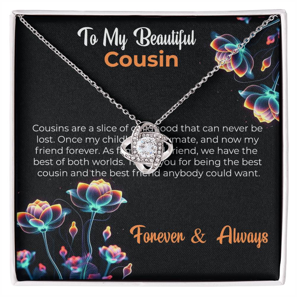 Cousin Necklace | To My Beautiful Cousin - Love Knot Necklace | Cousin Friendship Necklace