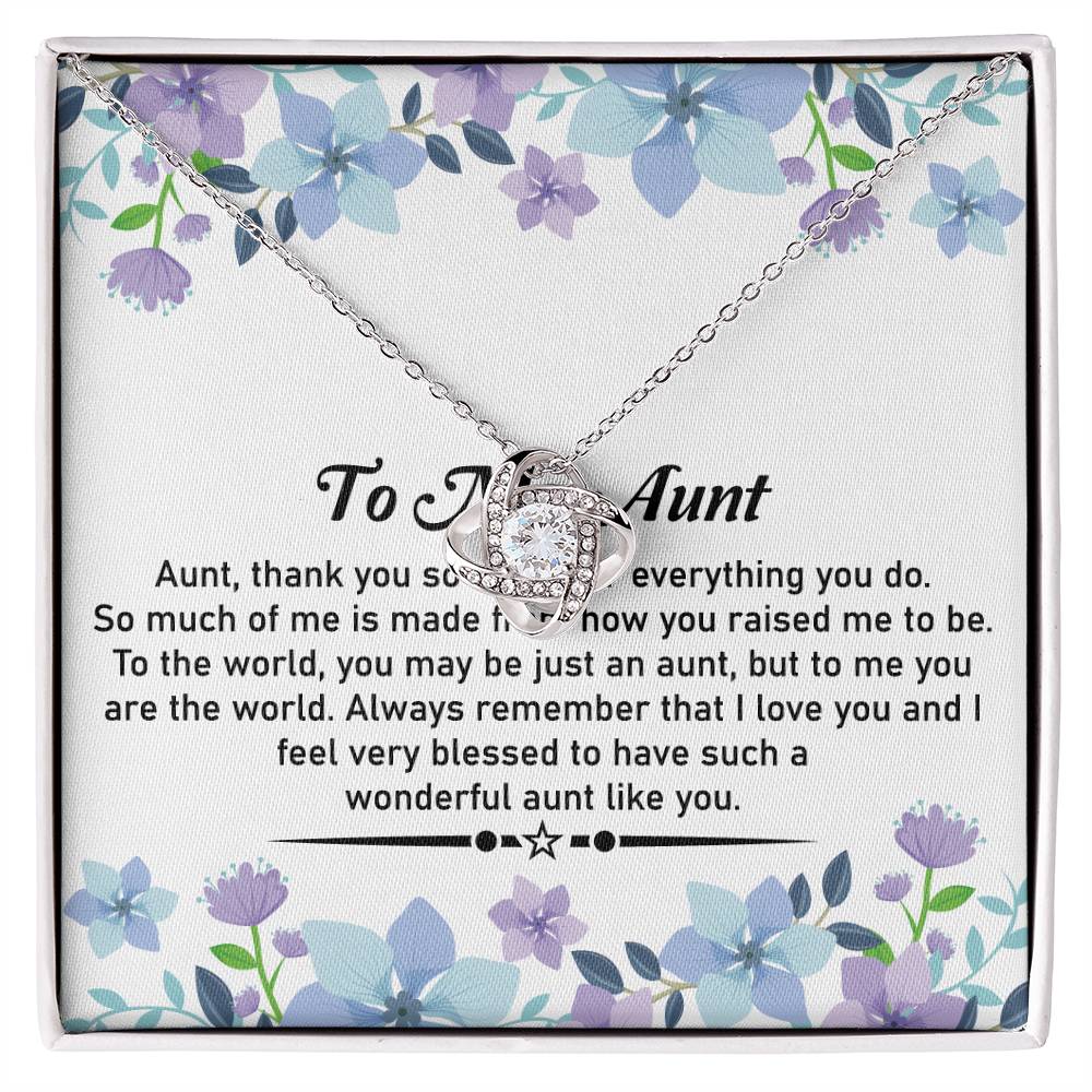 To My Beautiful Aunt Necklace – Elegant Love Knot Jewelry | A Perfect Gift For Expressing Love and Gratitude - SOUVMOUR