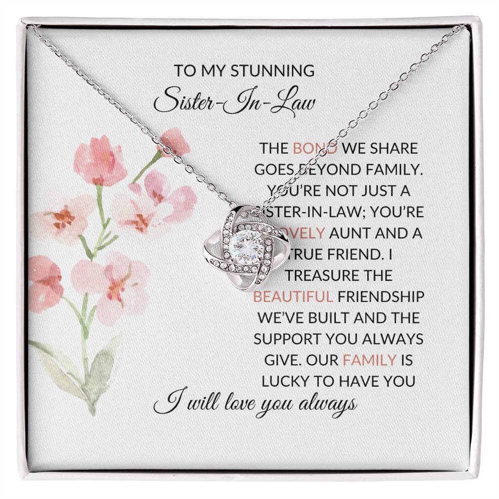 To My Stunning Sister-in-law Necklace | Love Knot Necklace | Sister-in-Law Gift