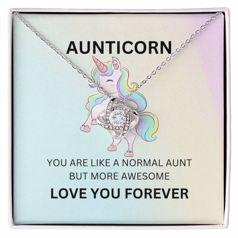 To My Aunticorn – Fun Love Knot Necklace | Unique Jewelry For Showing Love and Appreciation - SOUVMOUR