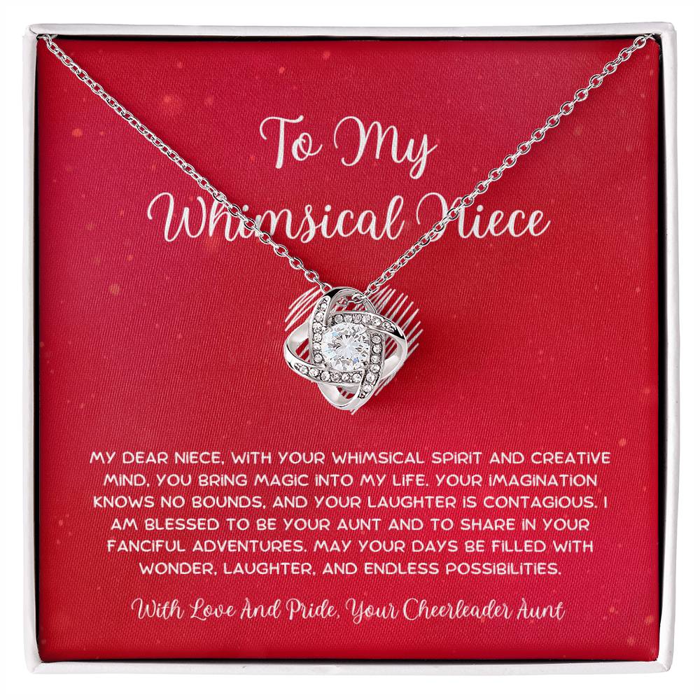 To My Whimsical Niece - From Aunt to Niece Love Knot Necklace - SOUVMOUR