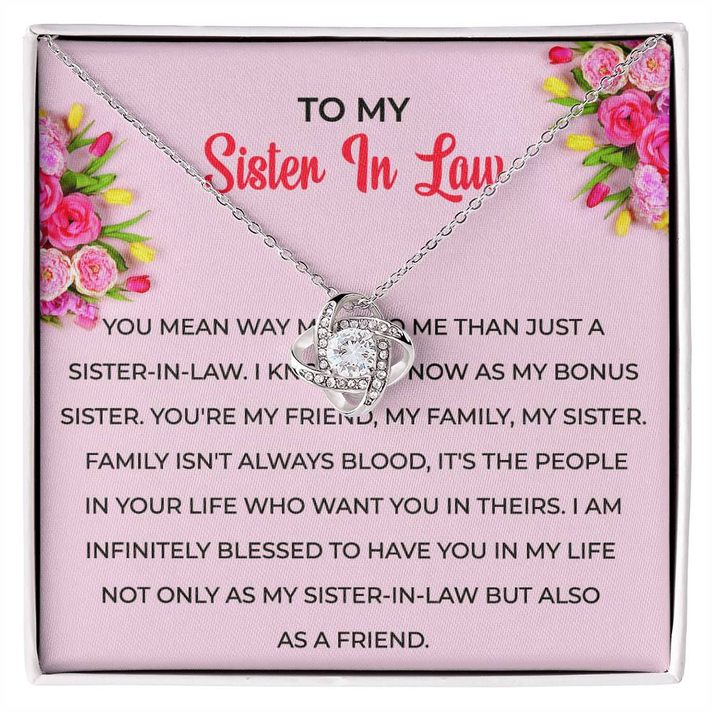 To My Sister-in-law Necklace | Love Knot Necklace | Sister-in-Law Gift