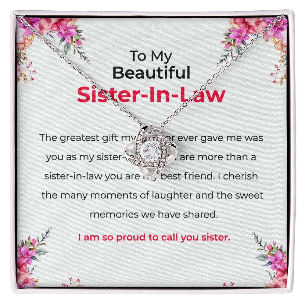 To My Beautiful Sister-in-law Necklace | Love Knot Necklace | Sister-in-Law Gift