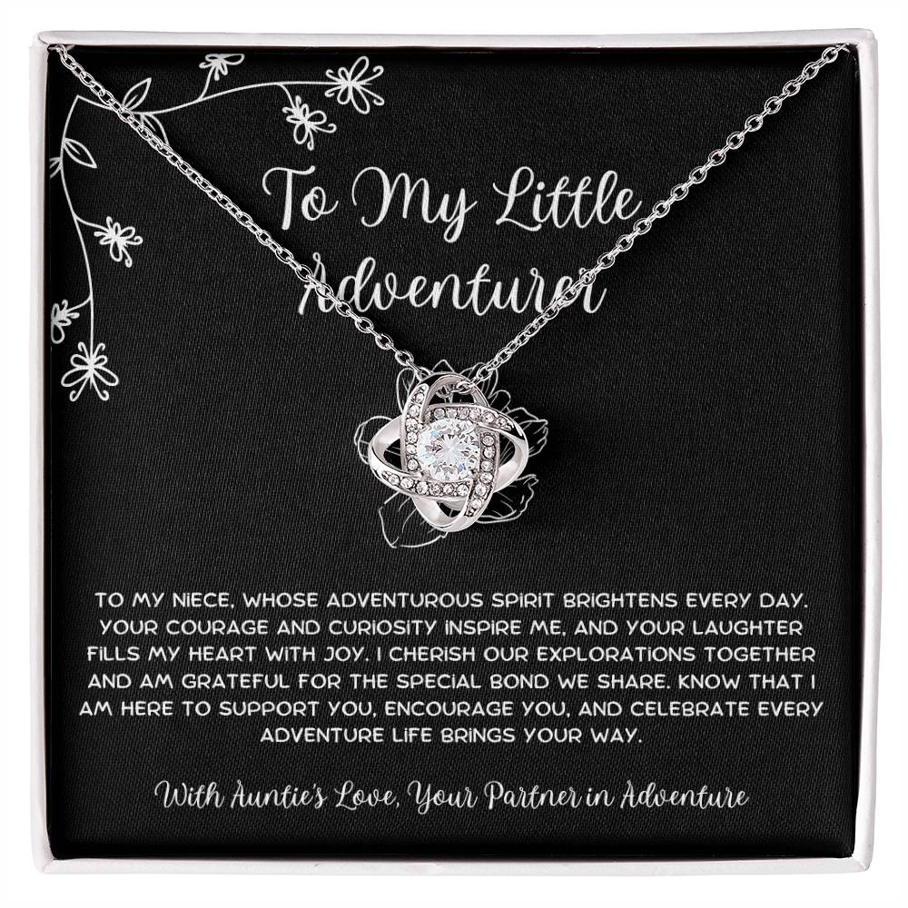 To My Little Adventurer - From Aunt to Niece Love Knot Necklace - SOUVMOUR