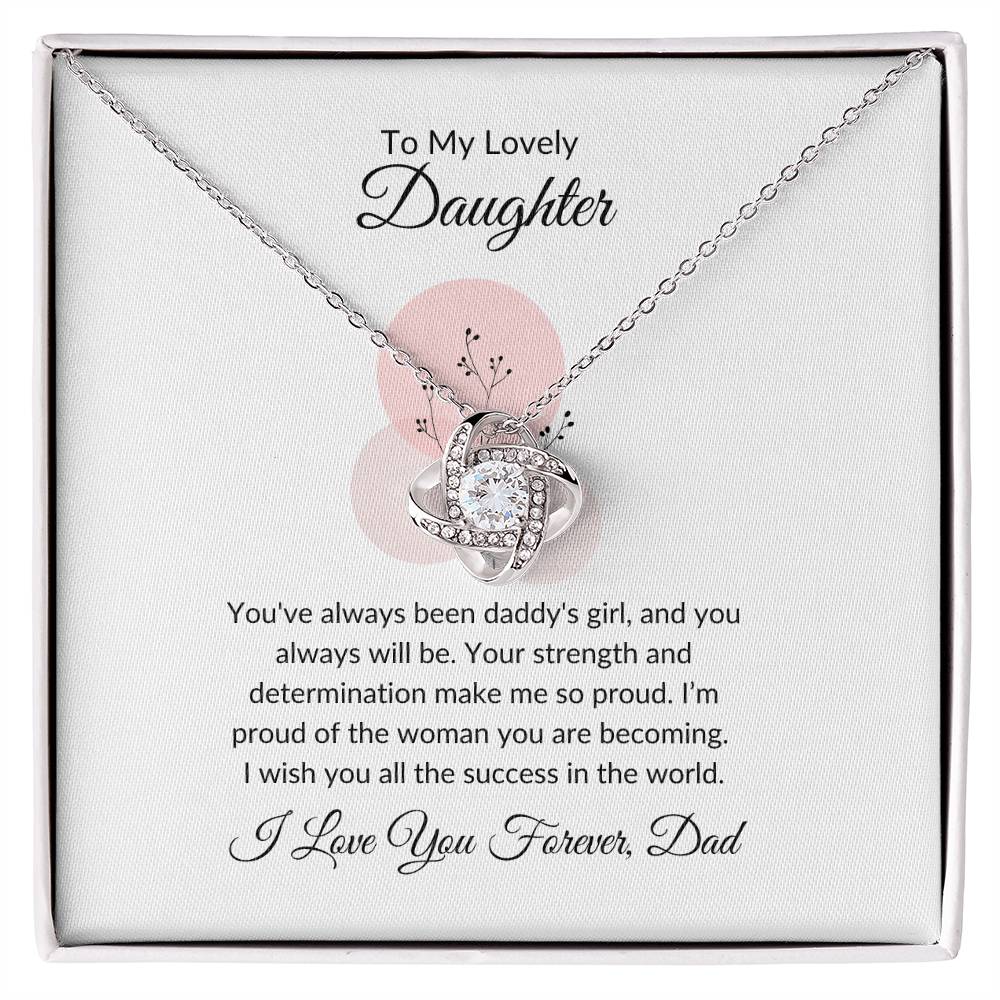 To My Lovely Daughter - Love Knot Necklace | Perfect Gift For Infinite Love and Connection