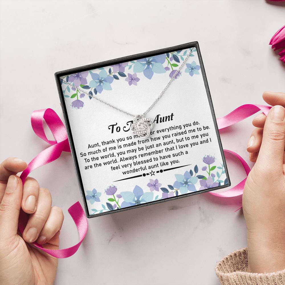 To My Beautiful Aunt Necklace – Elegant Love Knot Jewelry | A Perfect Gift For Expressing Love and Gratitude - SOUVMOUR