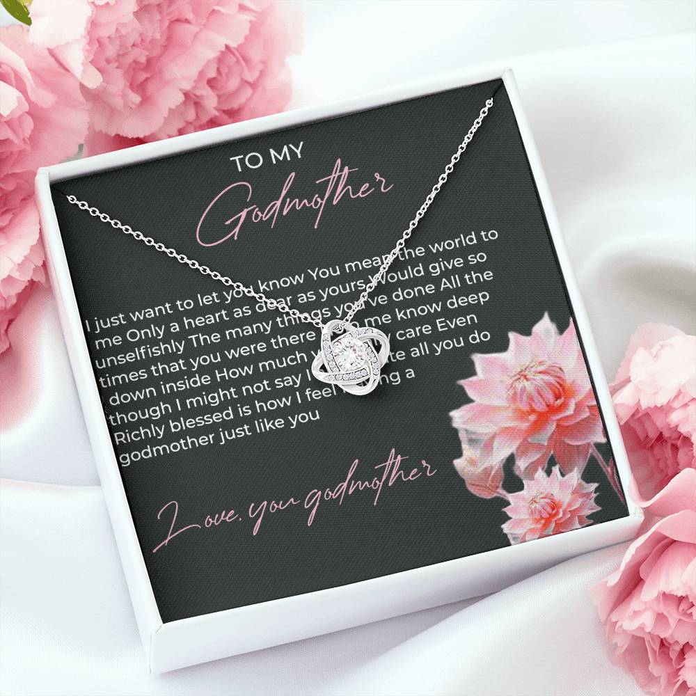 To My Godmother, Love Knot Necklace (Yellow & White Gold Variants) | Godmother Necklace (Necklace Only)