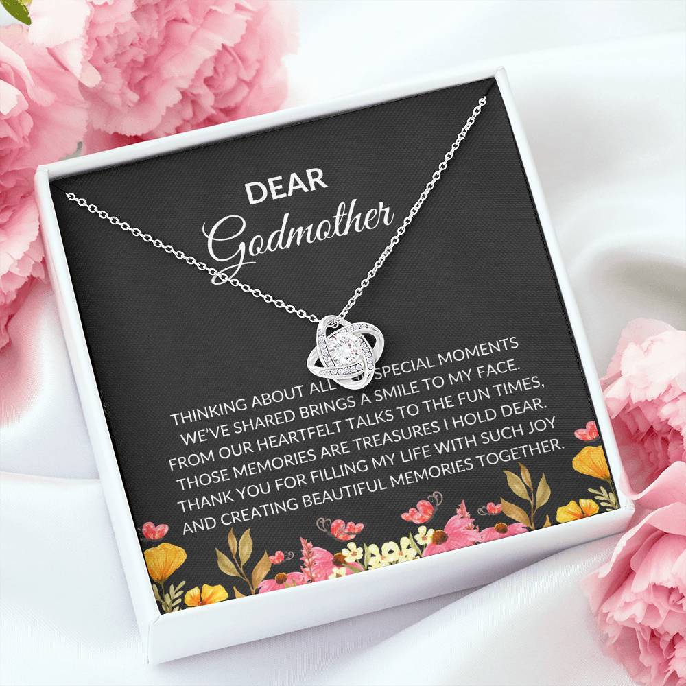 For My Dear Godmother, Love Knot Necklace (Yellow & White Gold Variants) | Godmother Necklace (Necklace Only)