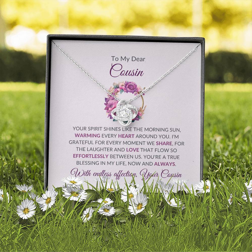 Cousin Necklace | To My Dear Cousin - Love Knot Necklace | Cousin Friendship Necklace