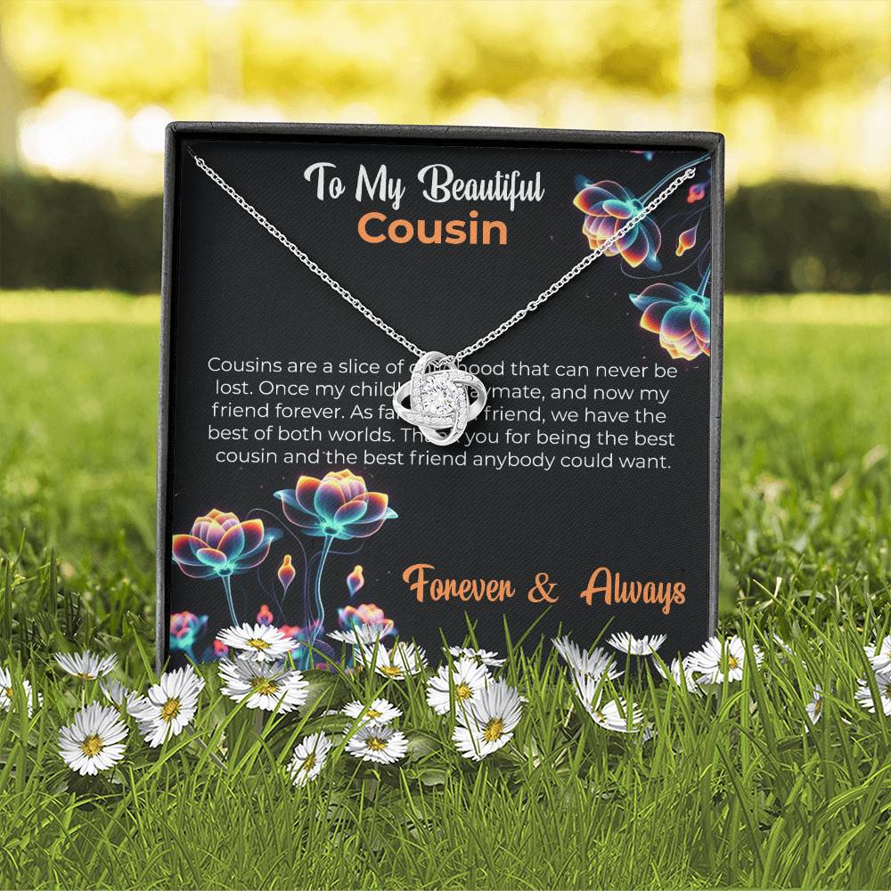 Cousin Necklace | To My Beautiful Cousin - Love Knot Necklace | Cousin Friendship Necklace