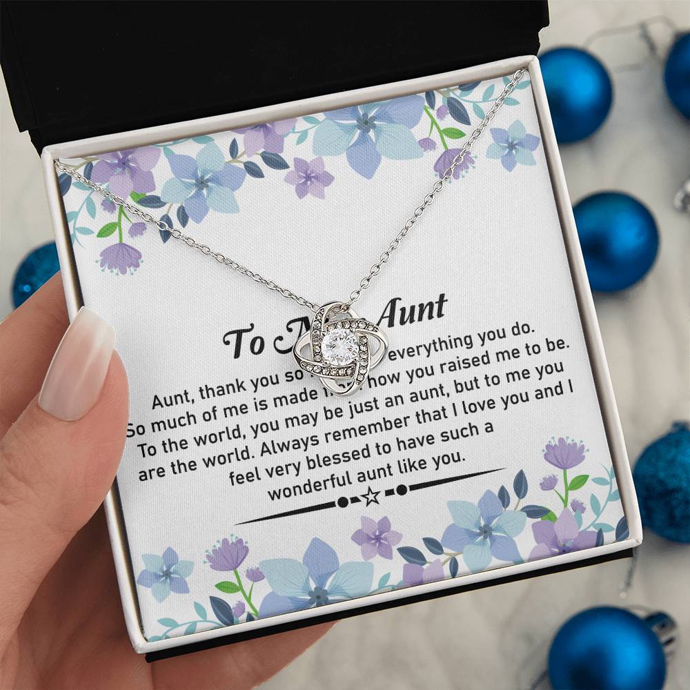To My Beautiful Aunt Necklace – Elegant Love Knot Jewelry | A Perfect Gift For Expressing Love and Gratitude - SOUVMOUR