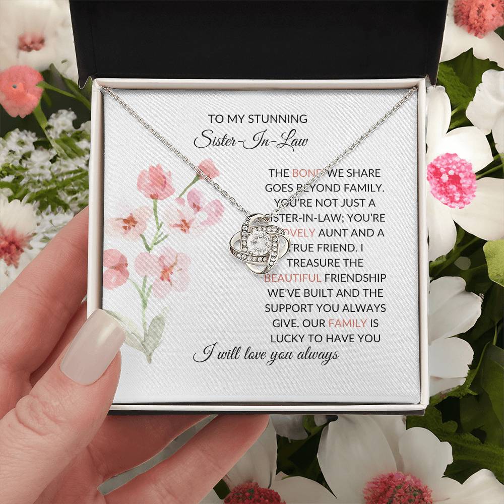 To My Stunning Sister-in-law Necklace | Love Knot Necklace | Sister-in-Law Gift