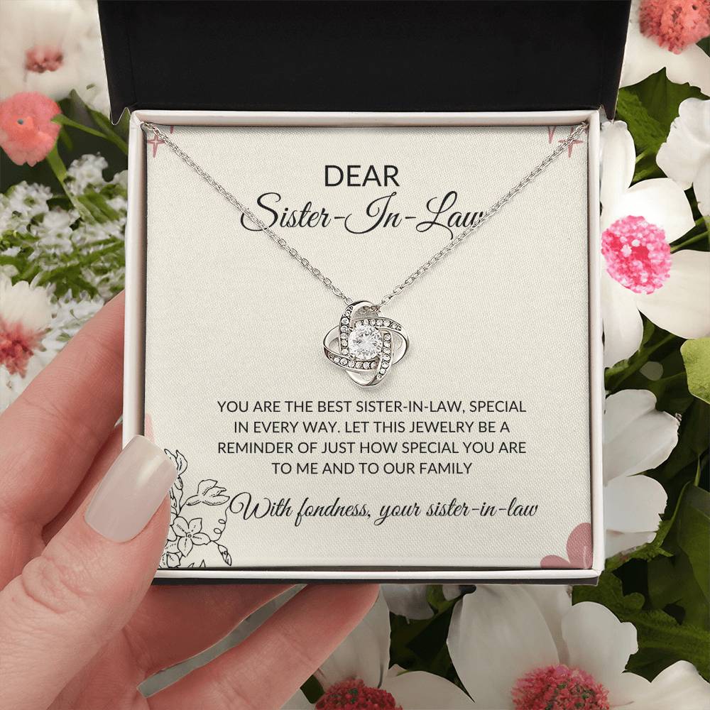 To My Dear Sister-in-law Necklace | Love Knot Necklace | Sister-in-Law Gift
